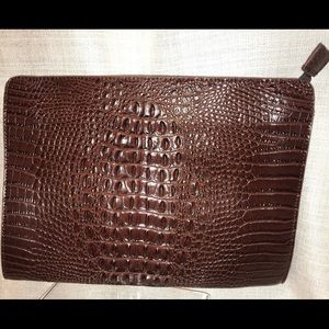 Oversized burgundy clutch